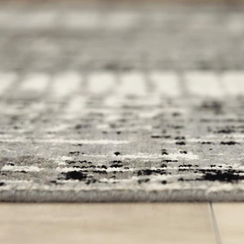 Alora Decor Aurora Transitional Gray/Black Wool/Tencel Area Rug