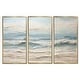preview thumbnail 9 of 18, Designart "Beige And Blue Coastal Beach Paint" Coastal Beach Framed Art Set of 3 - Nautical & Coastal Wall Art Set
