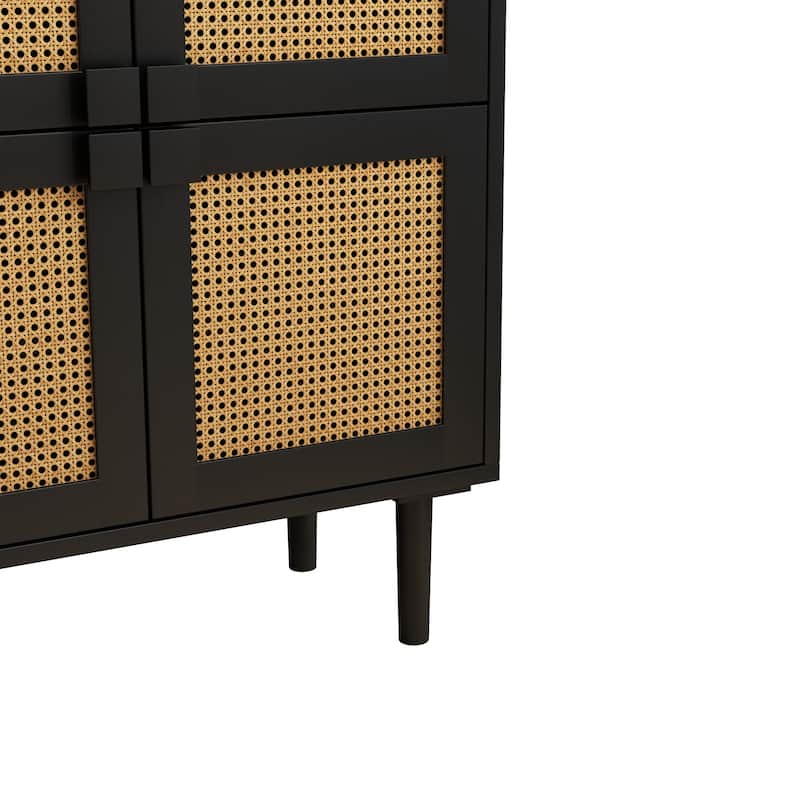 Rattan Mesh Storage Cabinet - N/A