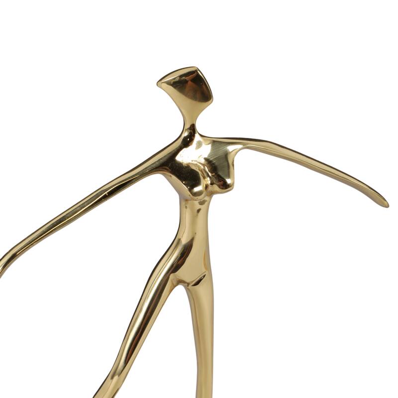 Valencia Brass Dancer Figurines on Marble Base (Set of 3) - 13" Gold - 6" x 3" x 13"