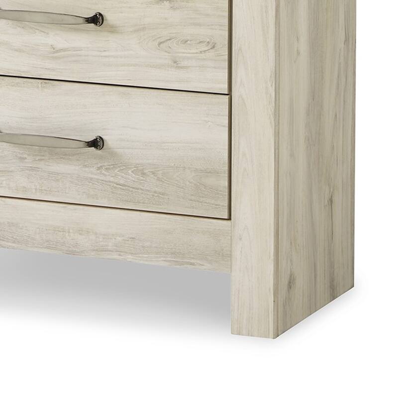Simon Tall Dresser Chest, 5 Drawers, Rustic Gray Laminate Whitewash