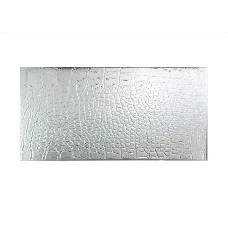 FASÄDE Cayman 4-foot x 8-foot PVC Wall Panel in Brushed Aluminum - Silver - 4 x 8