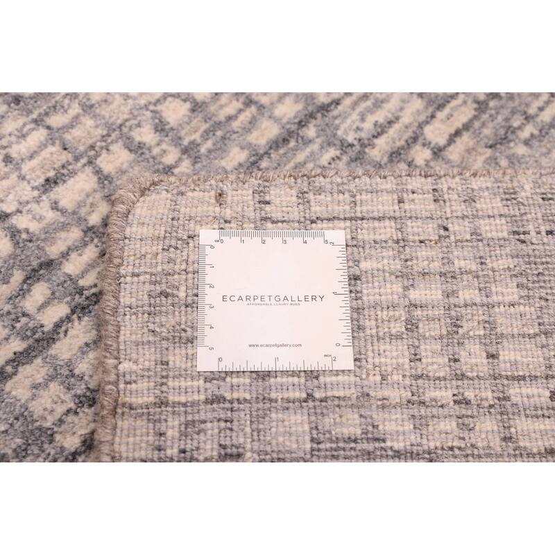 ECARPETGALLERY Hand Loomed Elysian Dark Grey Wool Rug - 8'2 x 9'9
