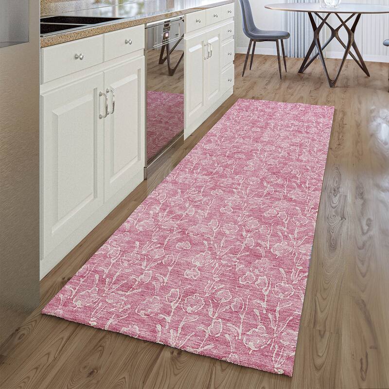 Premium Washable Super Soft Modern Floral Mayfield Rug - Blush - 2' 3" x 7' 6" - Runner