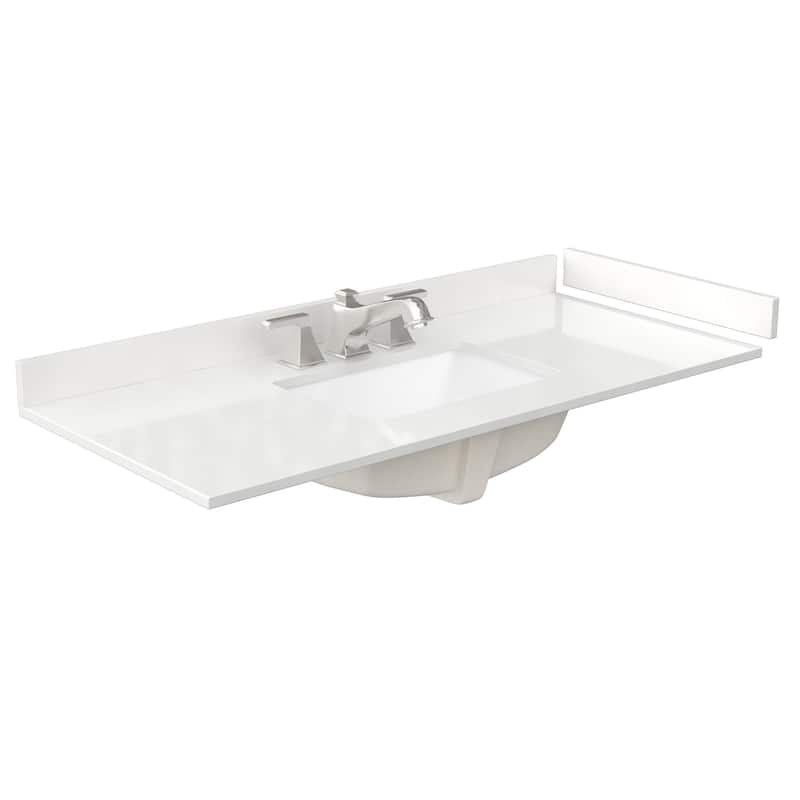 Wyndham Collection WCFQC348STOPUNS-Q 48" Quartz Vanity Top with - White Quartz - Painted