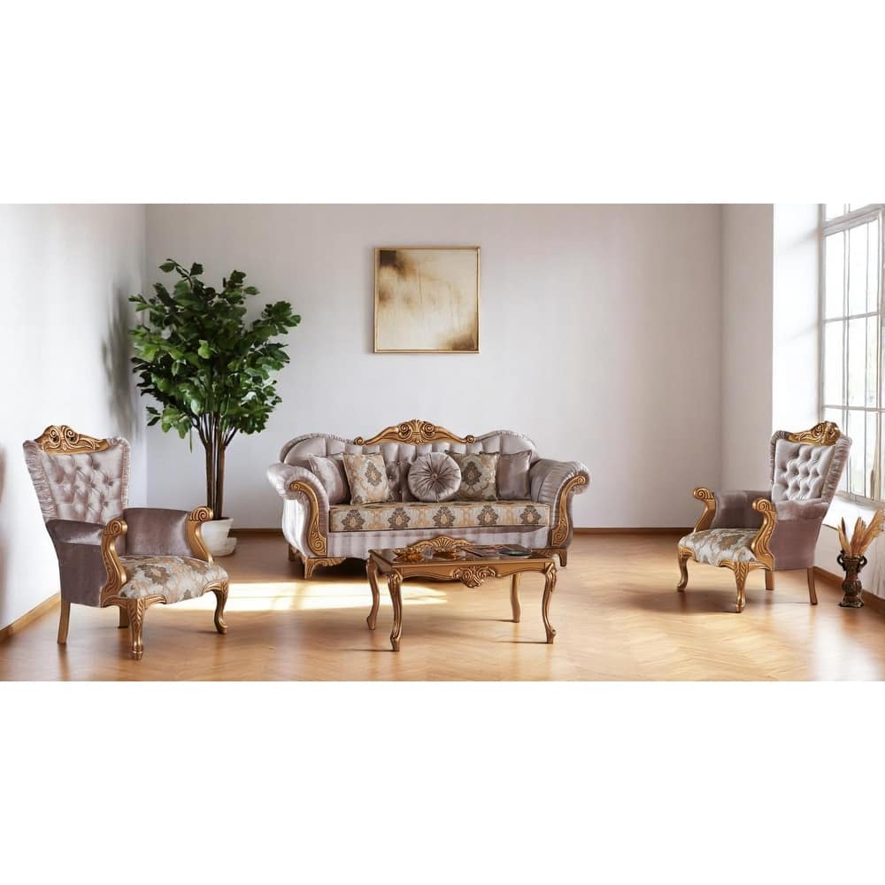 Venetia 3 Pieces Living Room Sets 1 Sofa 2 Chair