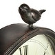 preview thumbnail 4 of 8, Metal Wall Clock with Bird
