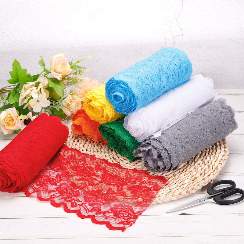 6 Inch Wide 11 Yard Lace Ribbon Floral Pattern Lace Trim Ribbon