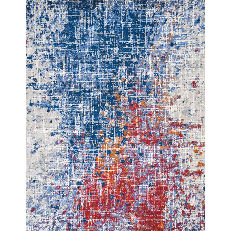 Nourison Twilight Abstract Area Rug - 12' x 15' - Red/Blue - Rectangle