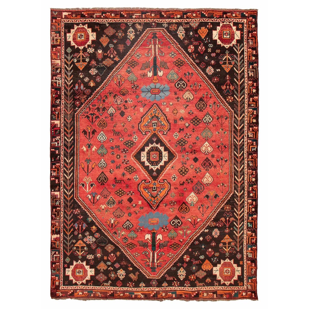 ECARPETGALLERY Hand-knotted Melis Red Wool Rug - 7'2 x 10'2