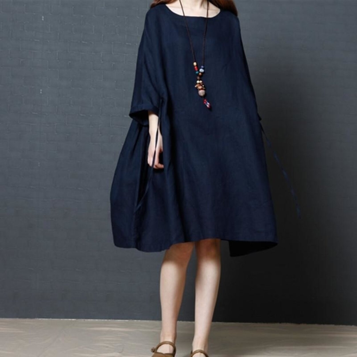 Shop Ilstile 2017 Women Half Sleeve Casual Loose Short Mini Dress