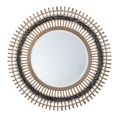 Alden Décor Avary Bamboo Braided Mirror, Gray