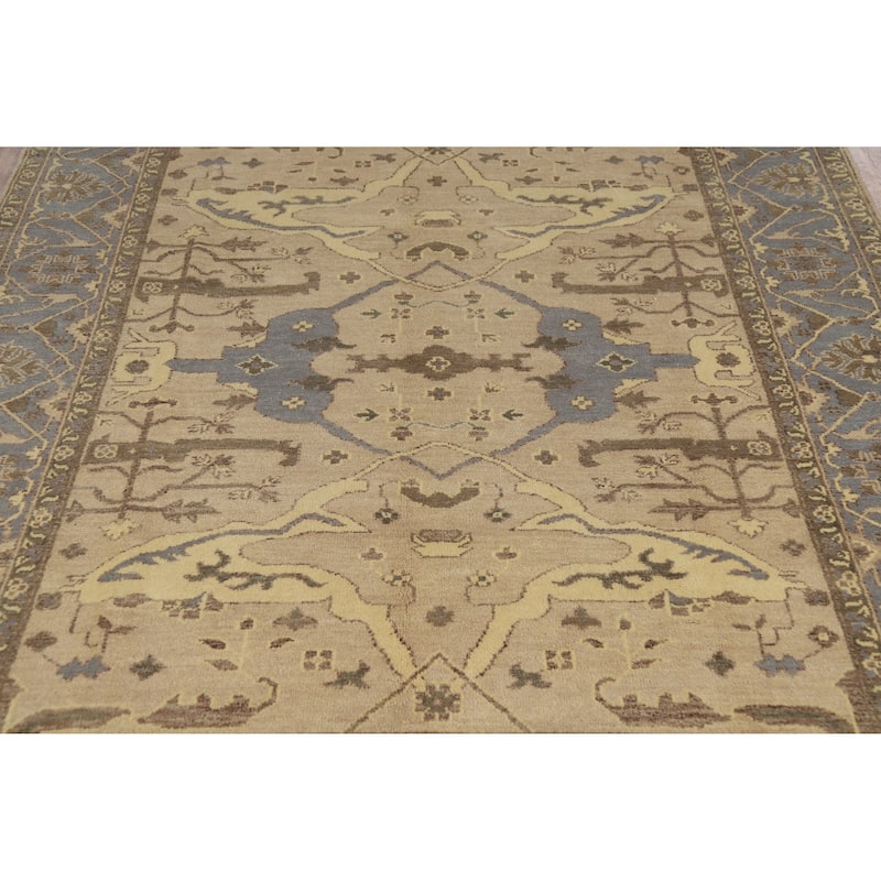 Camel Tone Oushak Indian Area Rug Handmade Wool Carpet - 8'2" x 9'9"