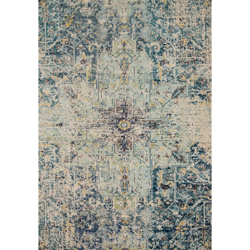 Alexander Home Vintage Boho Distressed Medallion Print Area Rug
