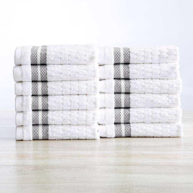 Luxurious Cotton Textured & Detailed Stripes Towel Set