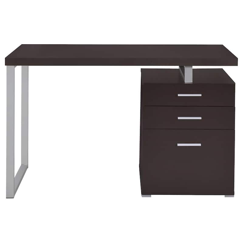 GDFStudio - Ethan Contemporary 3-Drawer Reversible Office Desk with Spacious Work Surface and Efficient Storage