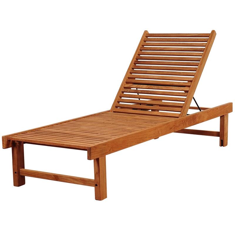 Amazonia Nias Outdoor Chaise Lounger Patio Furniture Teak Backyard Garden Lawn - N/A