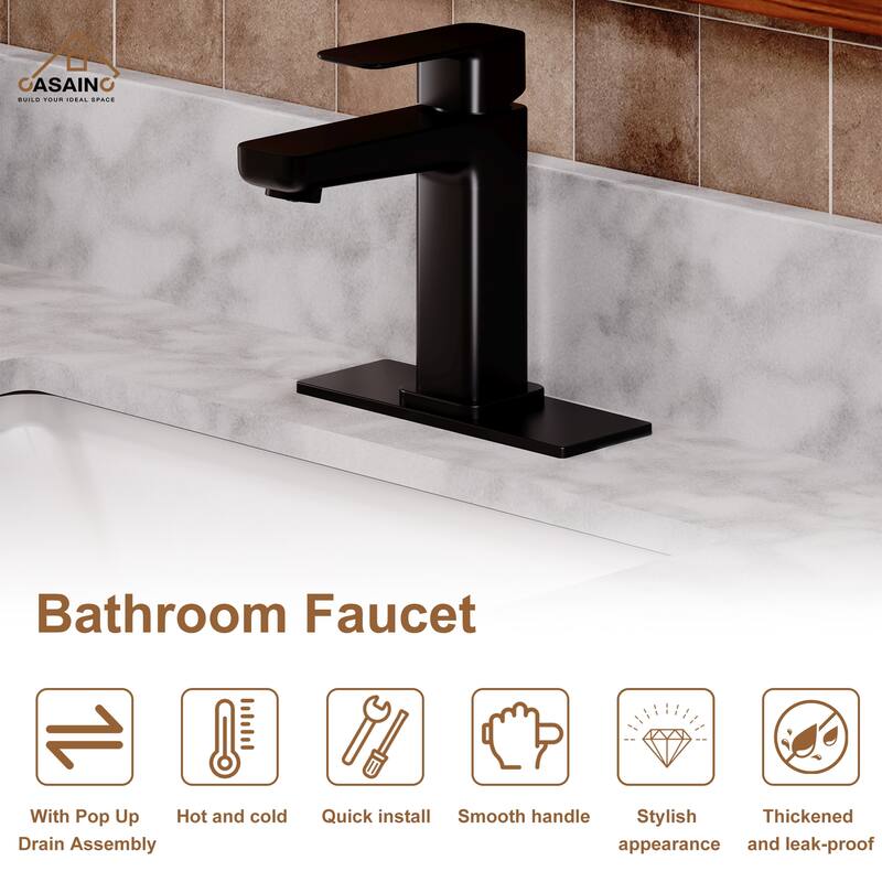 Single Handle Single Hole Vanity Sink Bathroom Faucet