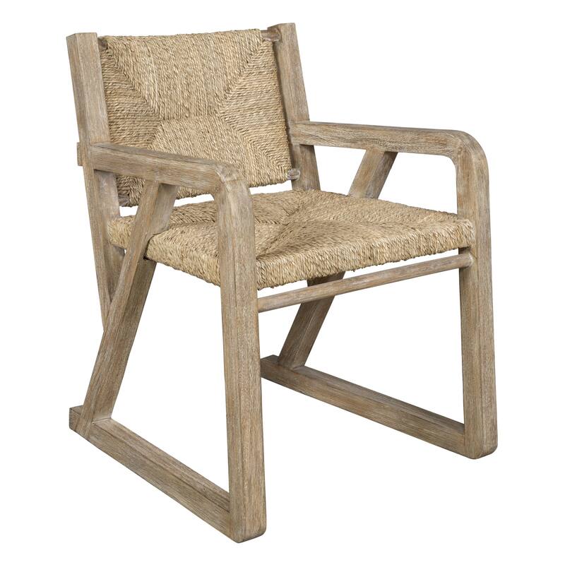 Seagrass Woven Wooden Framed Dining Chair - 32" - Brown