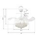 preview thumbnail 5 of 3, 46" Retractable 4-Blade LED Ceiling Fan Crystal Chandelier with Remote