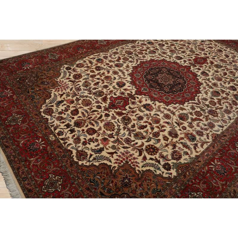 8'2''x11'11'' Hand Knotted Wool Ivory 350 KPSI Masterweaver Signed Rug - 8' 2'' x 11' 11''