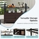 preview thumbnail 9 of 18, Costway Outdoor Bar Cart with Tempered Glass Top Storage Cabinet & 8 - See Details