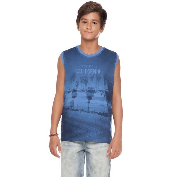 Shop Tween Boy Graphic Tank Top Kids Summer Muscle Shirt Pulla