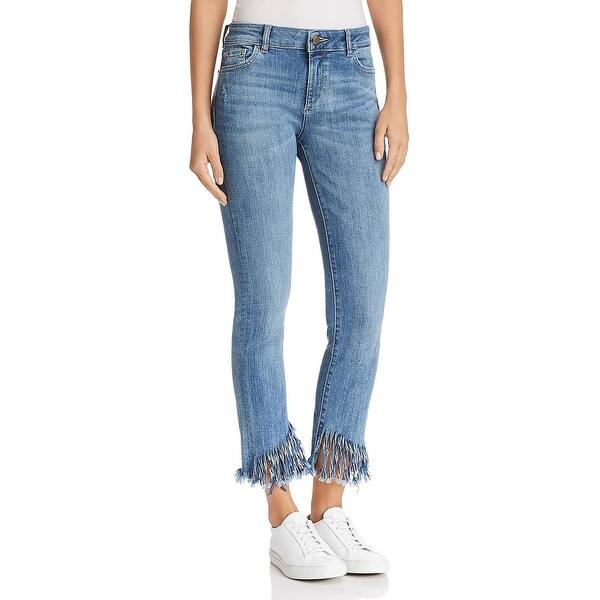 Shop Dl1961 Womens Mara Straight Leg Jeans Denim Raw Hem 24