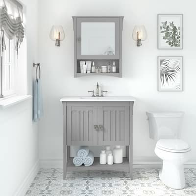 Salinas 32W Bathroom Vanity Sink & Medicine Cabinet by Bush Furniture