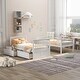 preview thumbnail 3 of 12, Minimalist Style Twin over Twin Bunk Bed with 2 Drawers and Fence-shaped Guardrail, Convertible Beds, Versatile Usage, White