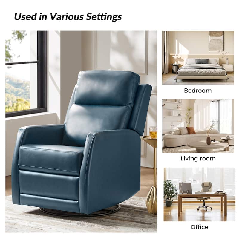 Esteban Modern Faux Leather Manual Rocking Swivel Recliner with Wingback Set of 2