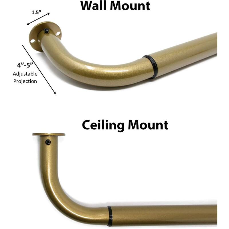 Energy-saving Wraparound Adjustable French Blackout Curtain Rod Set