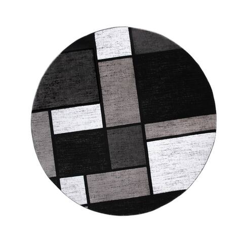 World Rug Gallery Contemporary Modern Boxed Color Block Area Rug