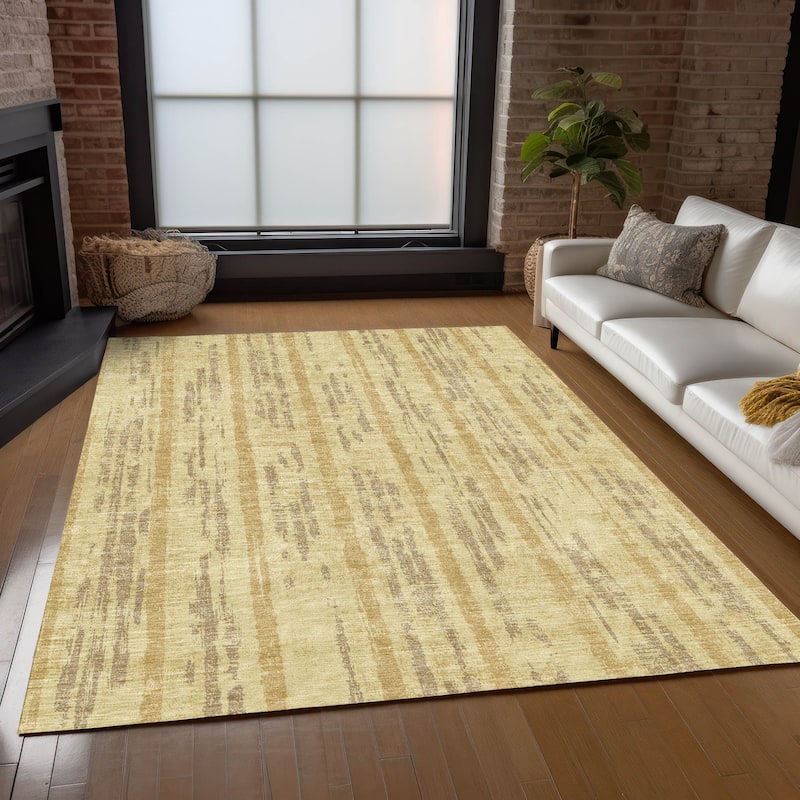 Machine Washable Indoor/ Outdoor Chantille Stripe Ombre Rug