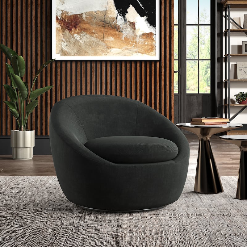 Thessa Chenille Swivel Accent Chair by iNSPIRE Q Modern