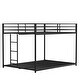 preview thumbnail 14 of 13, Full over Full Metal Bunk Black for Kids and Adult, Low Profile and Easy Climbing with Stable Ladder