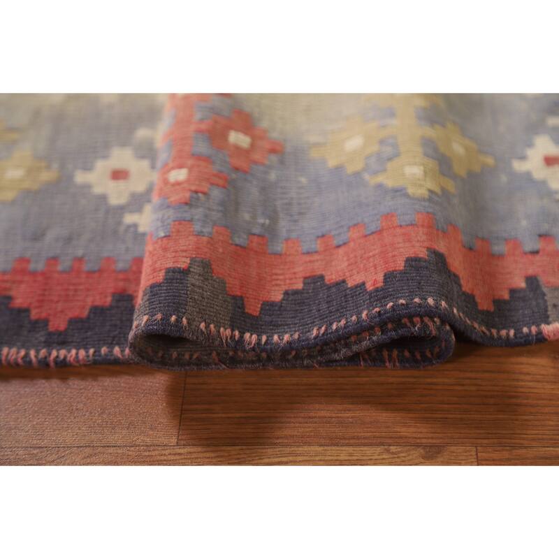 Tribal Kilim Qashqai Persian Vintage Area Rug Hand-Woven Wool Carpet - 4'6"x 7'8"