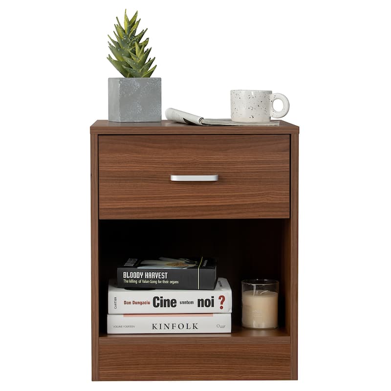 Costway Nightstand with Drawer Storage Cabinet Modern Beside End Table