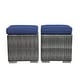 preview thumbnail 12 of 26, Outdoor Rattan Ottoman Set of 2 – Weather-Resistant Wicker Footstool with Thick Cushion