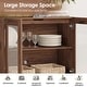 preview thumbnail 29 of 62, WAMPAT Multifunctional Sideboard Buffet Cabinets with Glass Doors, Modern Sideboard with Adjustable Shelf, Coffee Bar Cabinet