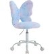 preview thumbnail 6 of 16, Cute Butterfly Back Kids Desk Chair, Adjustable Furry Swivel Chair for Study/Home/Bedroom/School Blue