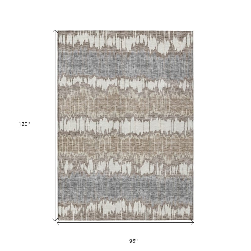 HomeRoots Striped Transitional Rectangle Outdoor Rug
