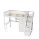 preview thumbnail 19 of 33, Twin size Loft Bed with Bookshelf,Drawers,Desk,and Wardrobe