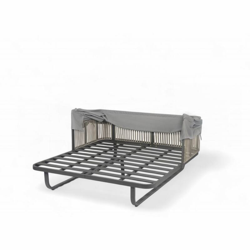 57" Outdoor Patio Daybed Rattan Daybed