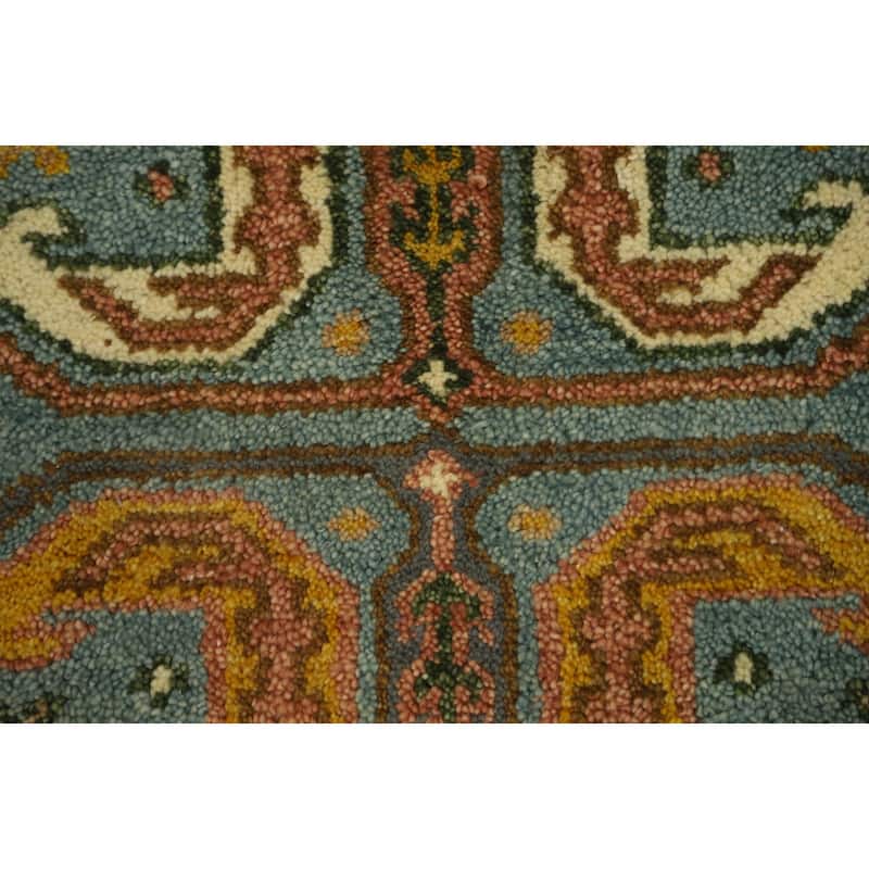 Hand Knotted Oriental 100% Wool Carpet Traditional Geometric Green Kazak Runner Rug - 10' 1'' X 2' 5''