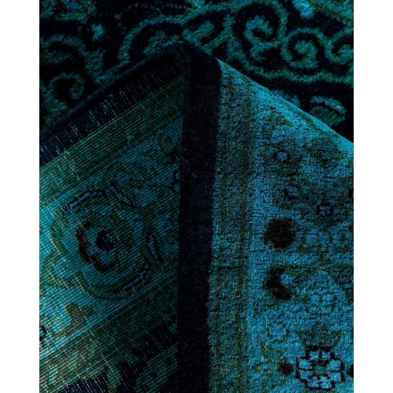 Fine Vibrance One-of-a-Kind Hand-Knotted Runner Rug - Black, 2' 6" x 17' 10" - 2' 6" x 17' 10"