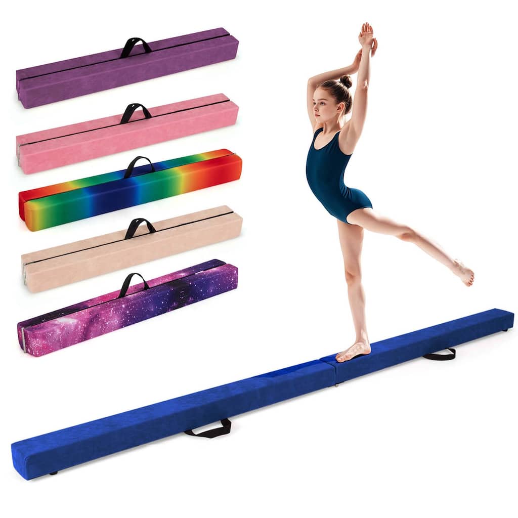 Costway 8 FT Folding Gymnastic Beam with Anti-slip Base Pine Wood - See Details