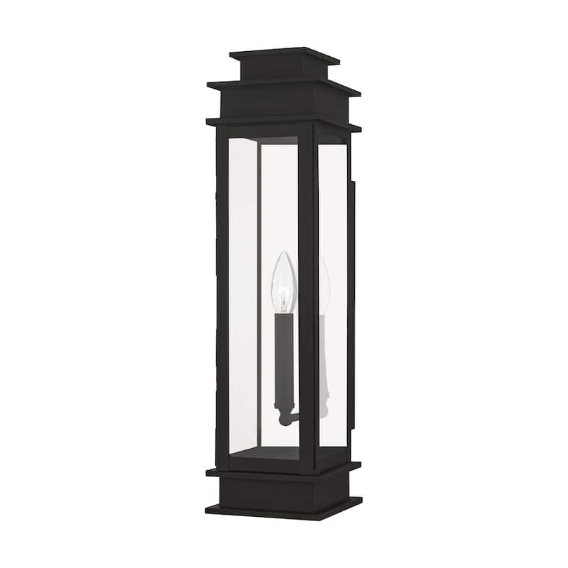 Livex Lighting Princeton 1 Light Outdoor Wall Sconce with Clear Glass - Bronze