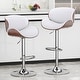 preview thumbnail 39 of 78, Bar Stools Adjustable Height Swivel Faux Leather Armless Barstools Set of 2 - White - Adjustable
