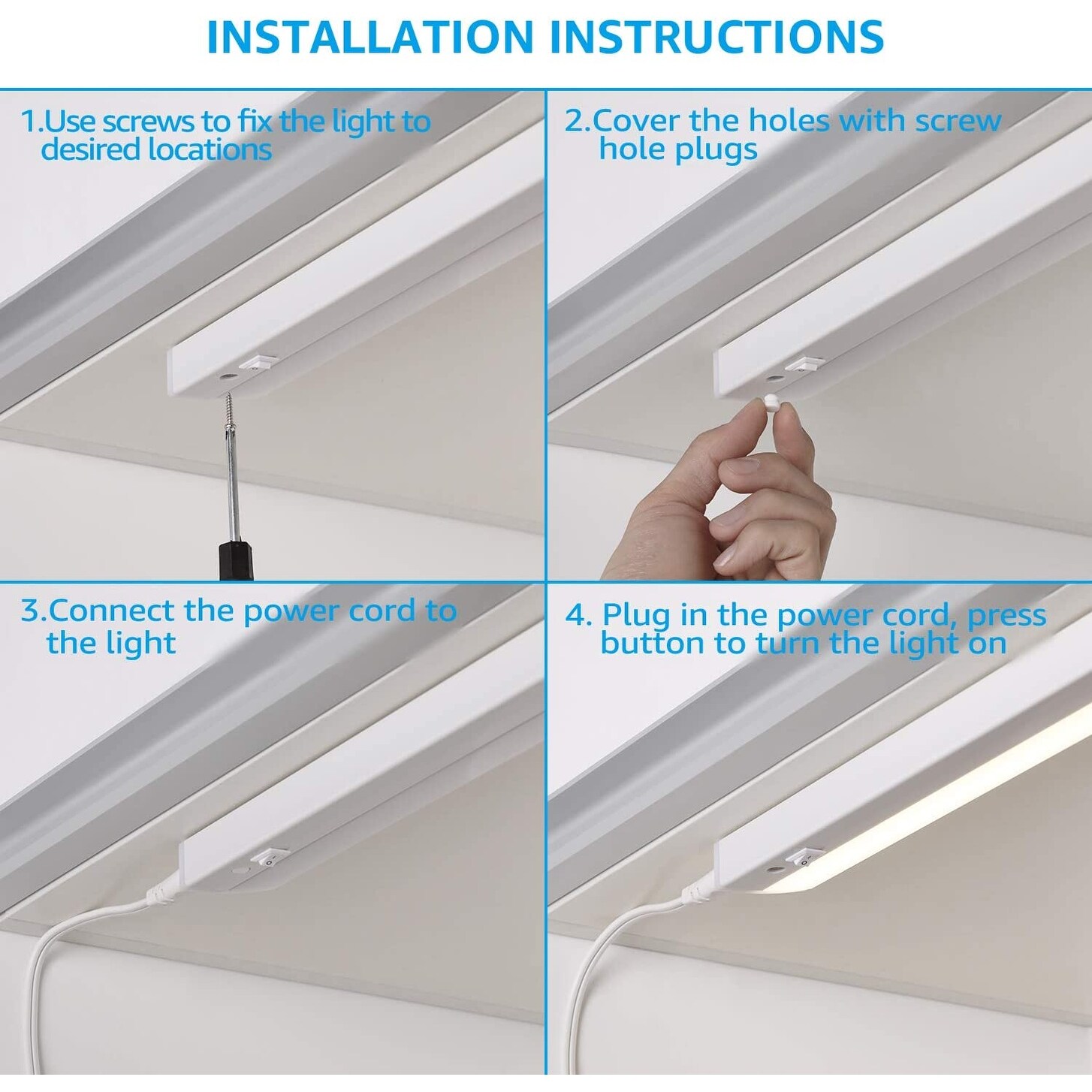 Shop 4 Pcs 12 Inch Led Under Cabinet Lighting 4000k Cool White On Sale Overstock 31451514